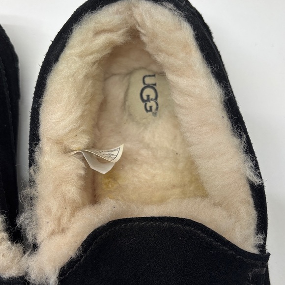 UGG Black Ascot Suede Men's Loafers with Wool Lining - Picture 9 of 12